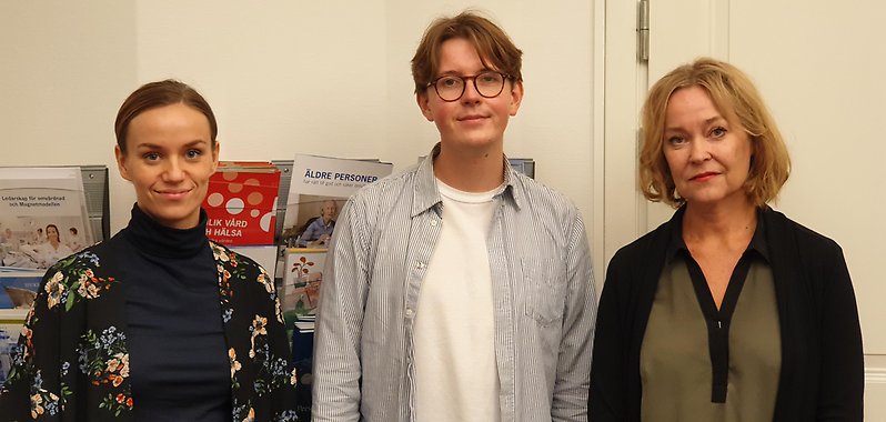 Deltagare avsnitt 12 Vårdepersonal i media Olivia Karner Norén, Daniel Ulfvarson, Johanna Ulfvarson